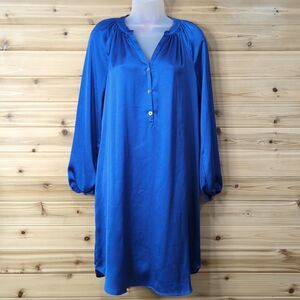 Lilly Pulitzer Dress Womens XS Blue Saige Long Sleeve Knee Length  014291